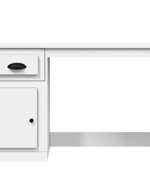 Încărcați imaginea în vizualizatorul Galerie, Birou cu sertar, alb extralucios, 115x50x75 cm, lemn prelucrat - Lando
