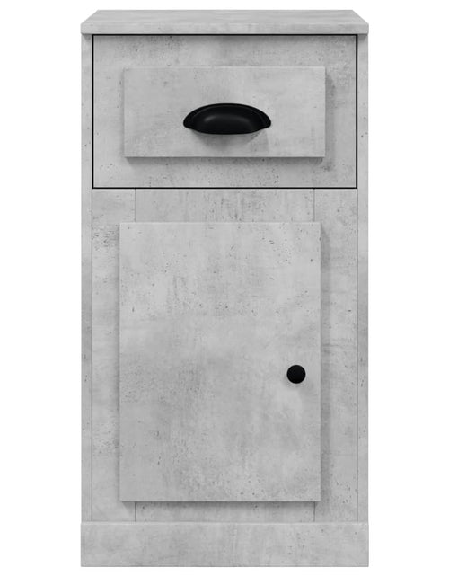 Încărcați imaginea în vizualizatorul Galerie, Dulap lateral cu sertar, gri beton, 40x50x75 cm lemn prelucrat - Lando
