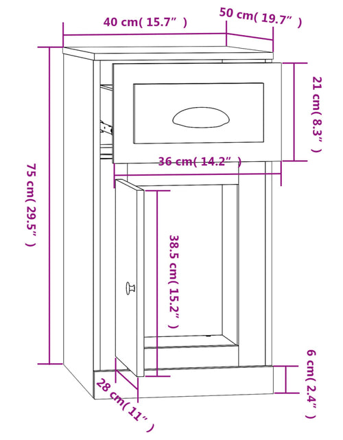 Încărcați imaginea în vizualizatorul Galerie, Dulap lateral, sertar, gri sonoma, 40x50x75 cm, lemn prelucrat - Lando
