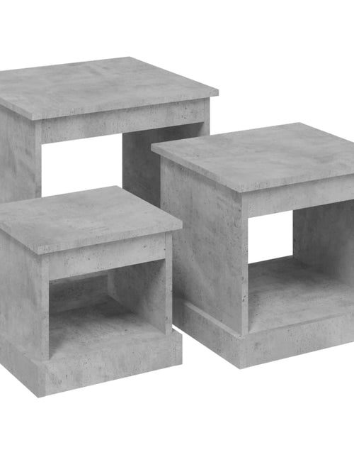 Загрузите изображение в средство просмотра галереи, Mese suprapuse, 3 buc., gri beton, lemn prelucrat Lando - Lando
