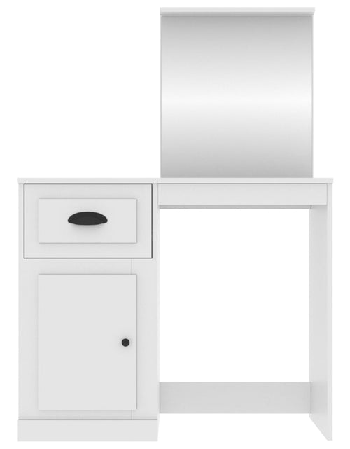 Загрузите изображение в средство просмотра галереи, Masă de toaletă cu oglindă, alb, 90x50x132,5 cm, lemn prelucrat - Lando
