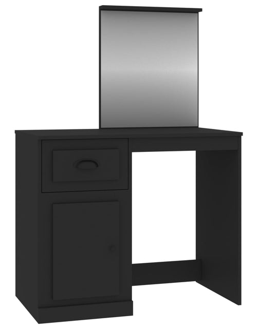 Încărcați imaginea în vizualizatorul Galerie, Masă de toaletă cu oglindă, negru 90x50x132,5 cm lemn prelucrat - Lando
