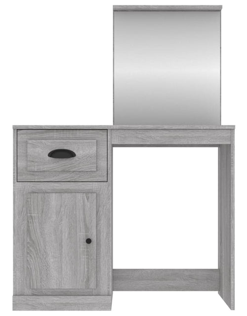 Încărcați imaginea în vizualizatorul Galerie, Masă de toaletă cu oglindă, gri sonoma 90x50x132,5 cm lemn - Lando
