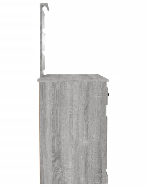 Загрузите изображение в средство просмотра галереи, Masă de toaletă cu LED, gri sonoma 90x50x132,5 cm lemn compozit - Lando
