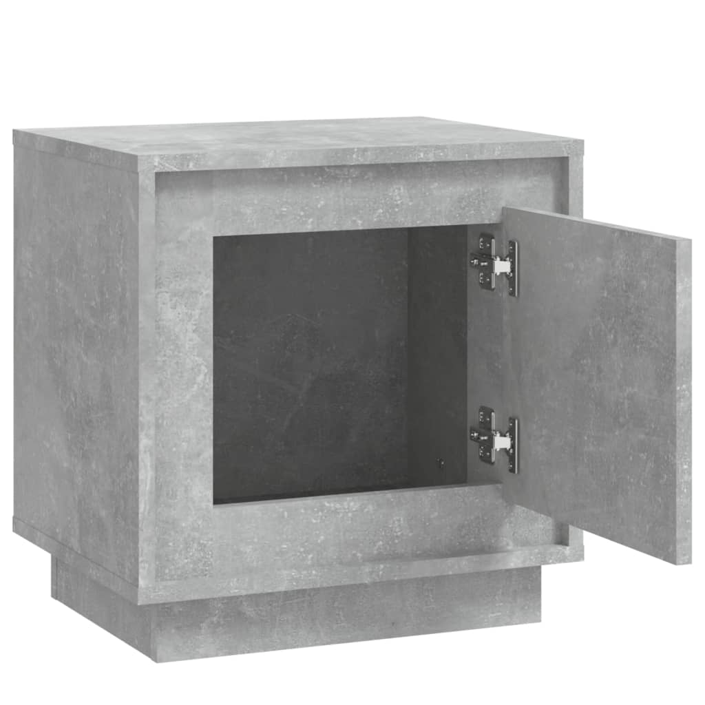 Noptieră, gri beton, 44x35x45 cm, lemn prelucrat - Lando