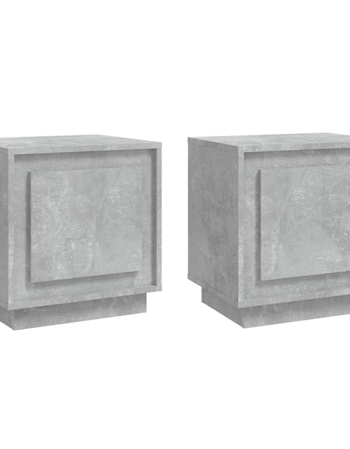Încărcați imaginea în vizualizatorul Galerie, Noptiere, 2 buc., gri beton, 44x35x45 cm, lemn prelucrat - Lando
