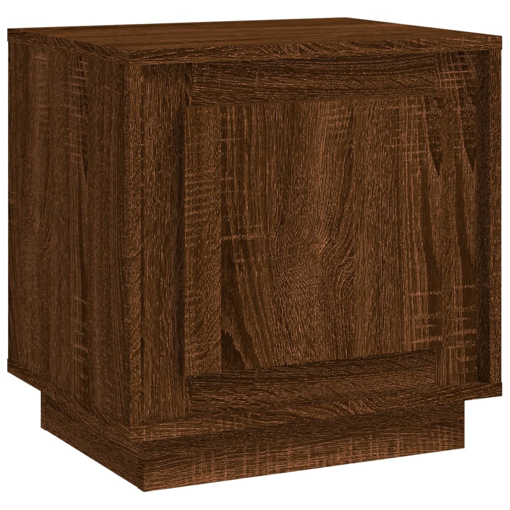 Noptieră, stejar maro, 44x35x45 cm, lemn prelucrat - Lando