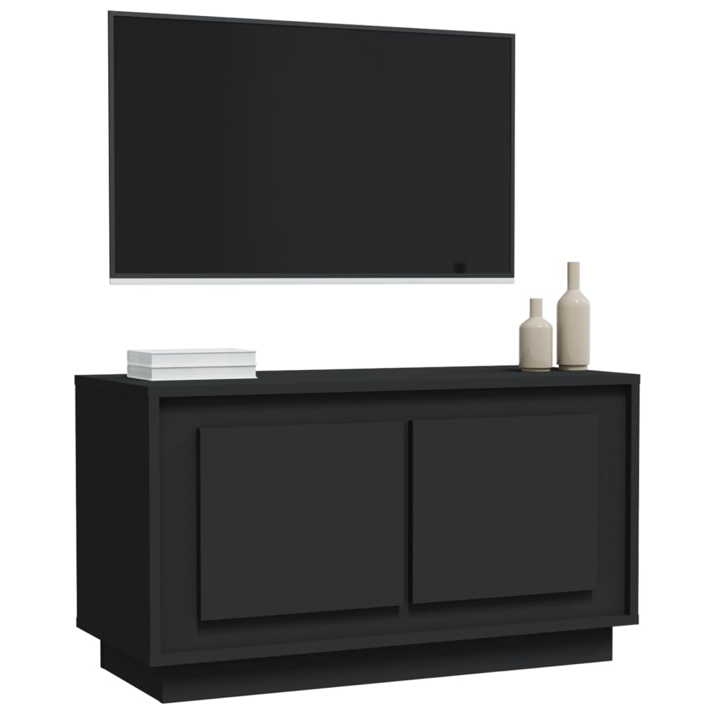 Comodă TV, negru, 80x35x45 cm, lemn prelucrat Lando - Lando