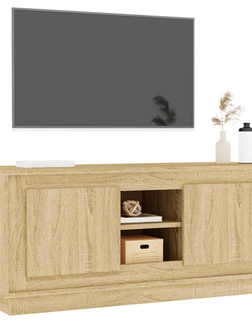 Загрузите изображение в средство просмотра галереи, Comodă TV, stejar sonoma, 102x35x45 cm, lemn prelucrat Lando - Lando
