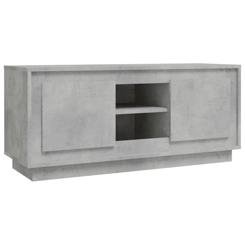 Comodă TV, gri beton, 102x35x45 cm, lemn prelucrat Lando - Lando