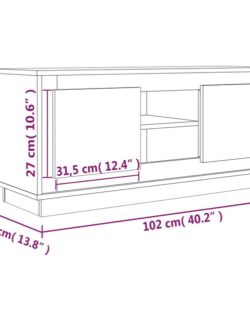 Încărcați imaginea în vizualizatorul Galerie, Comodă TV, gri sonoma, 102x35x45 cm, lemn prelucrat Lando - Lando
