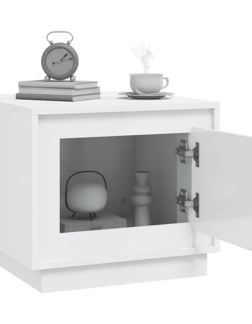 Încărcați imaginea în vizualizatorul Galerie, Măsuță de cafea, alb extralucios, 51x50x44 cm, lemn prelucrat Lando - Lando
