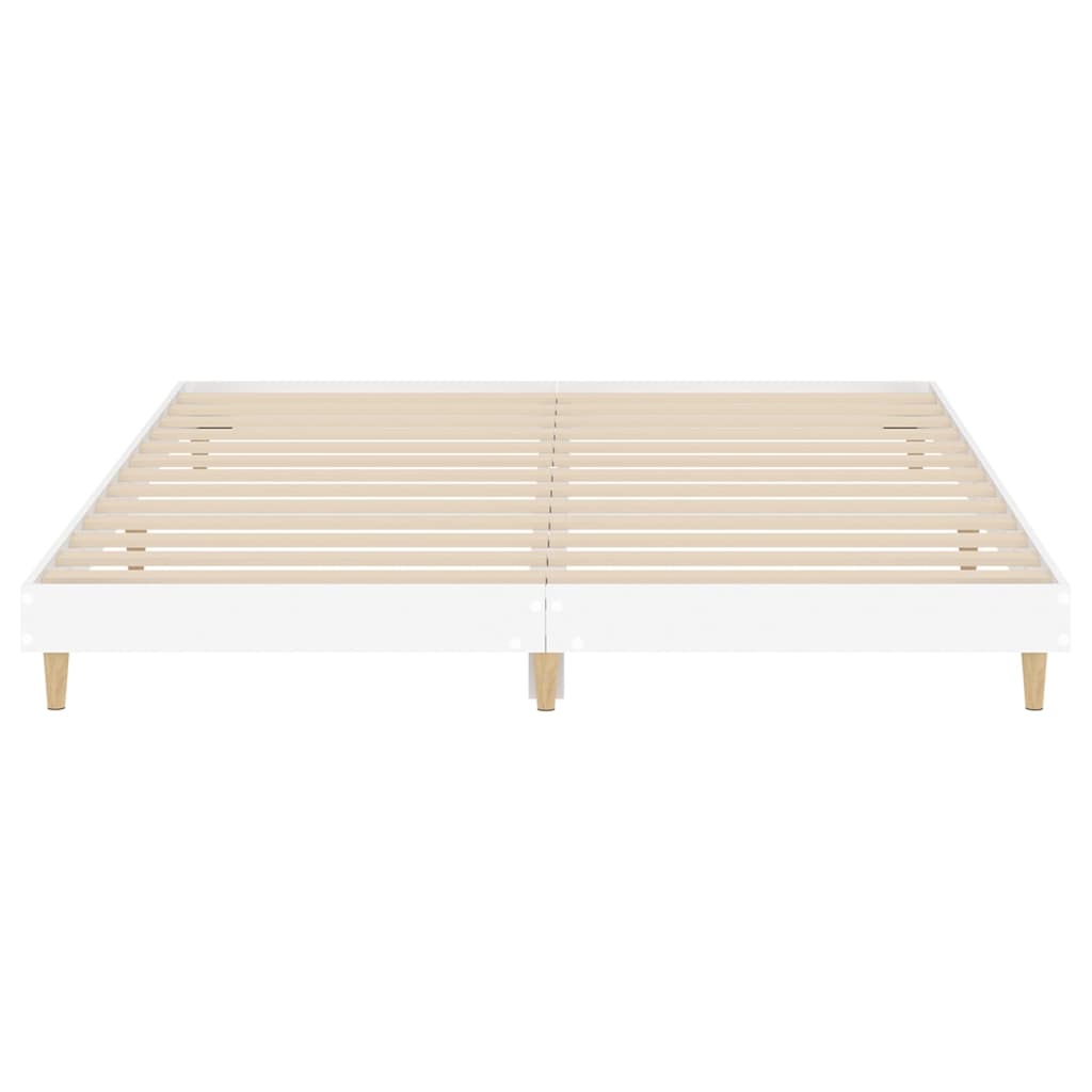 Cadru de pat, alb, 200x200 cm, lemn prelucrat - Lando
