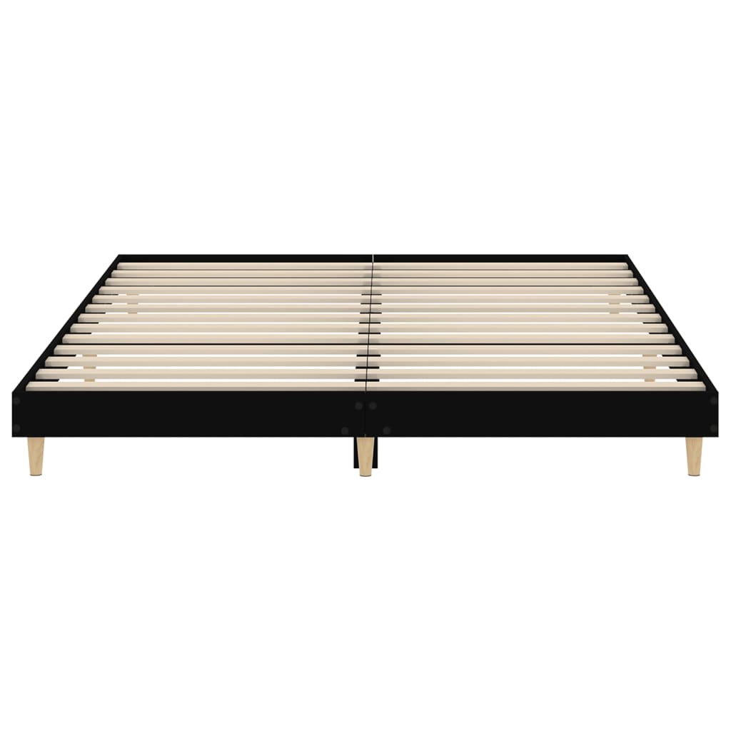 Cadru de pat, negru, 150x200 cm, lemn prelucrat - Lando