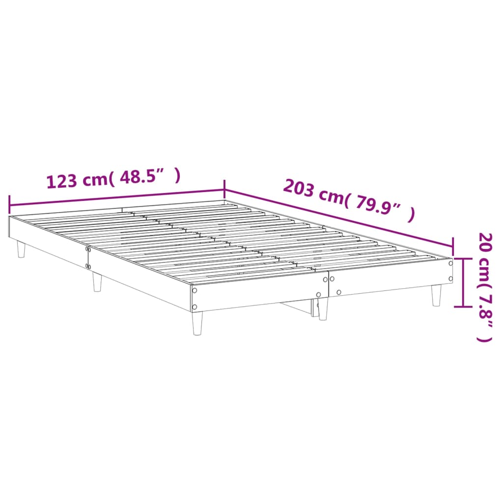 Cadru de pat, alb, 120x200 cm, lemn prelucrat - Lando