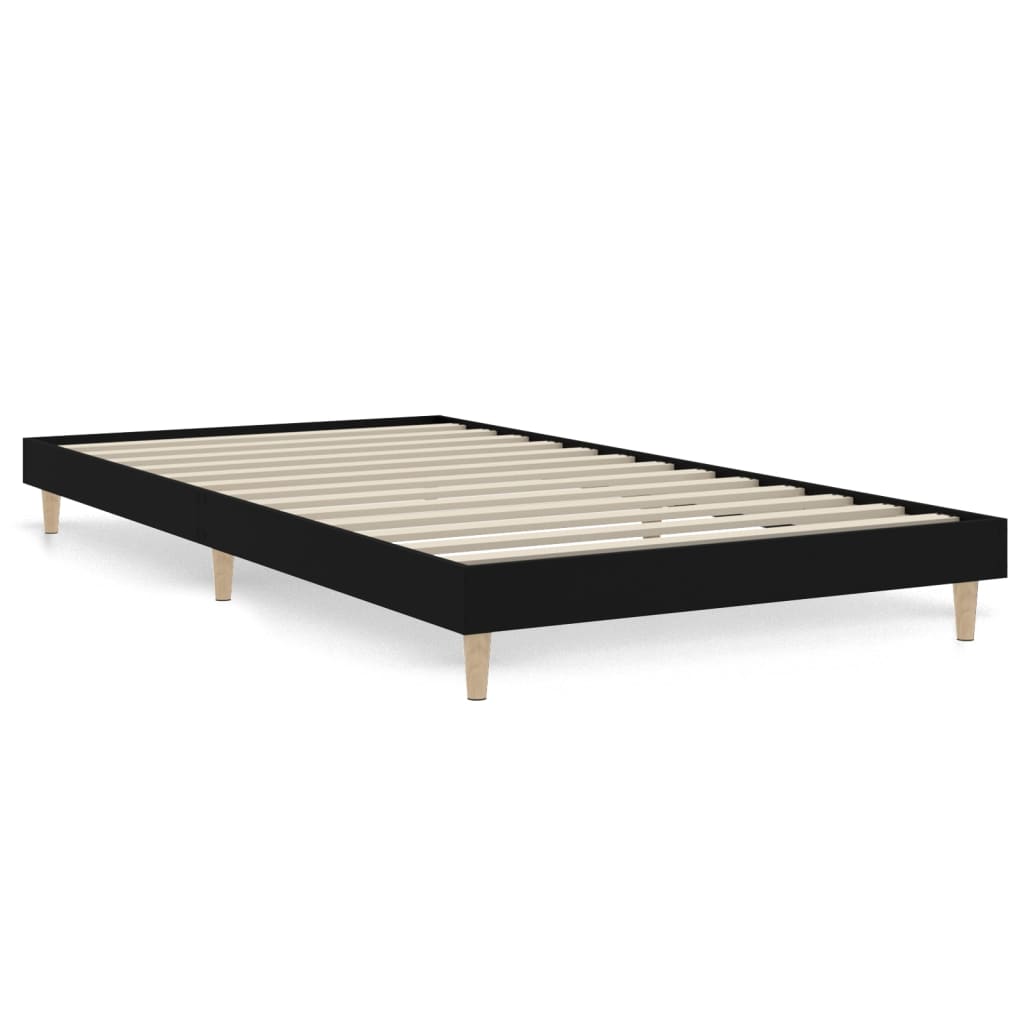 Cadru de pat, negru, 90x190 cm, lemn prelucrat - Lando