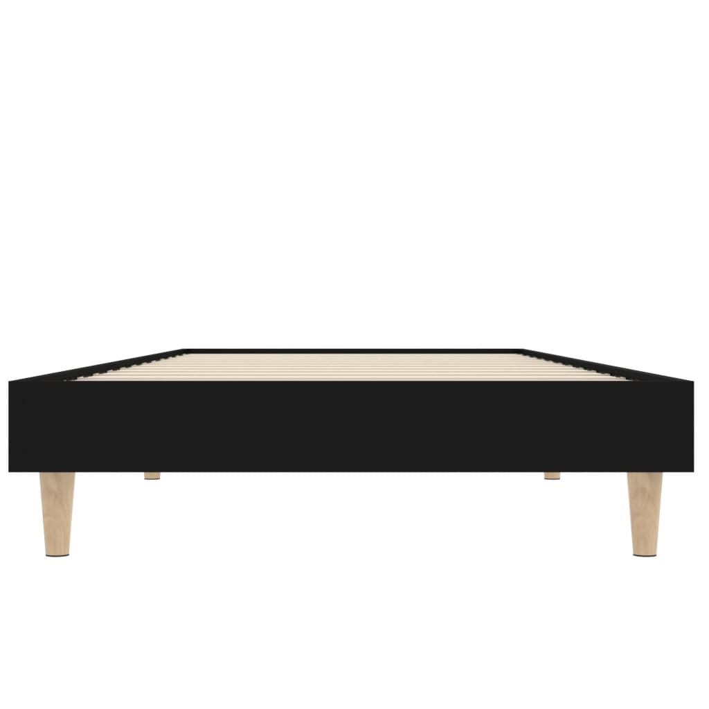 Cadru de pat, negru, 75x190 cm, lemn prelucrat - Lando