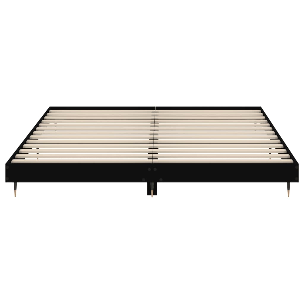 Cadru de pat, negru, 200x200 cm, lemn prelucrat - Lando