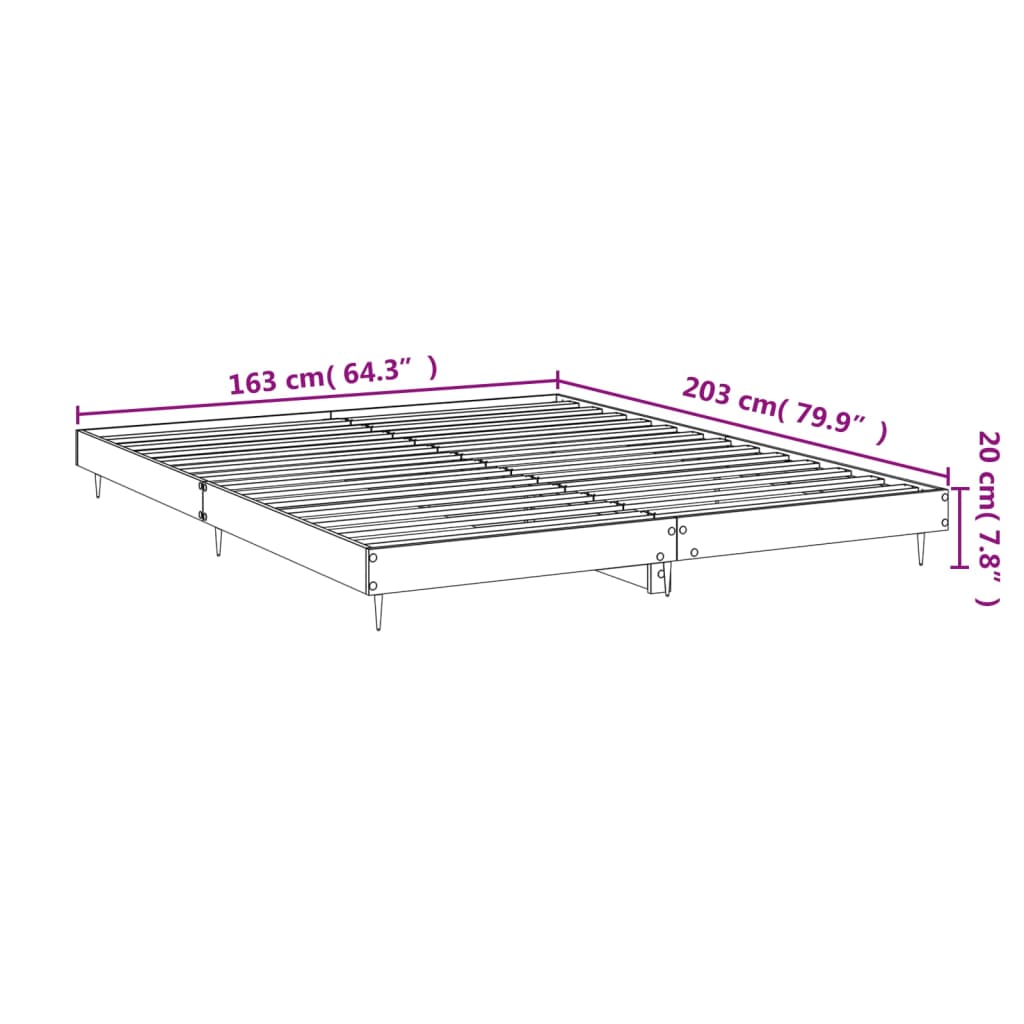 Cadru de pat, gri sonoma, 160x200 cm, lemn prelucrat - Lando