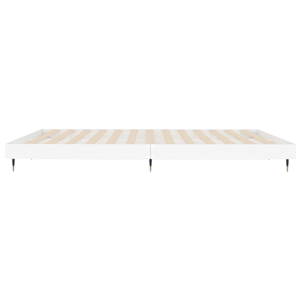 Cadru de pat, alb, 120x200 cm, lemn prelucrat - Lando