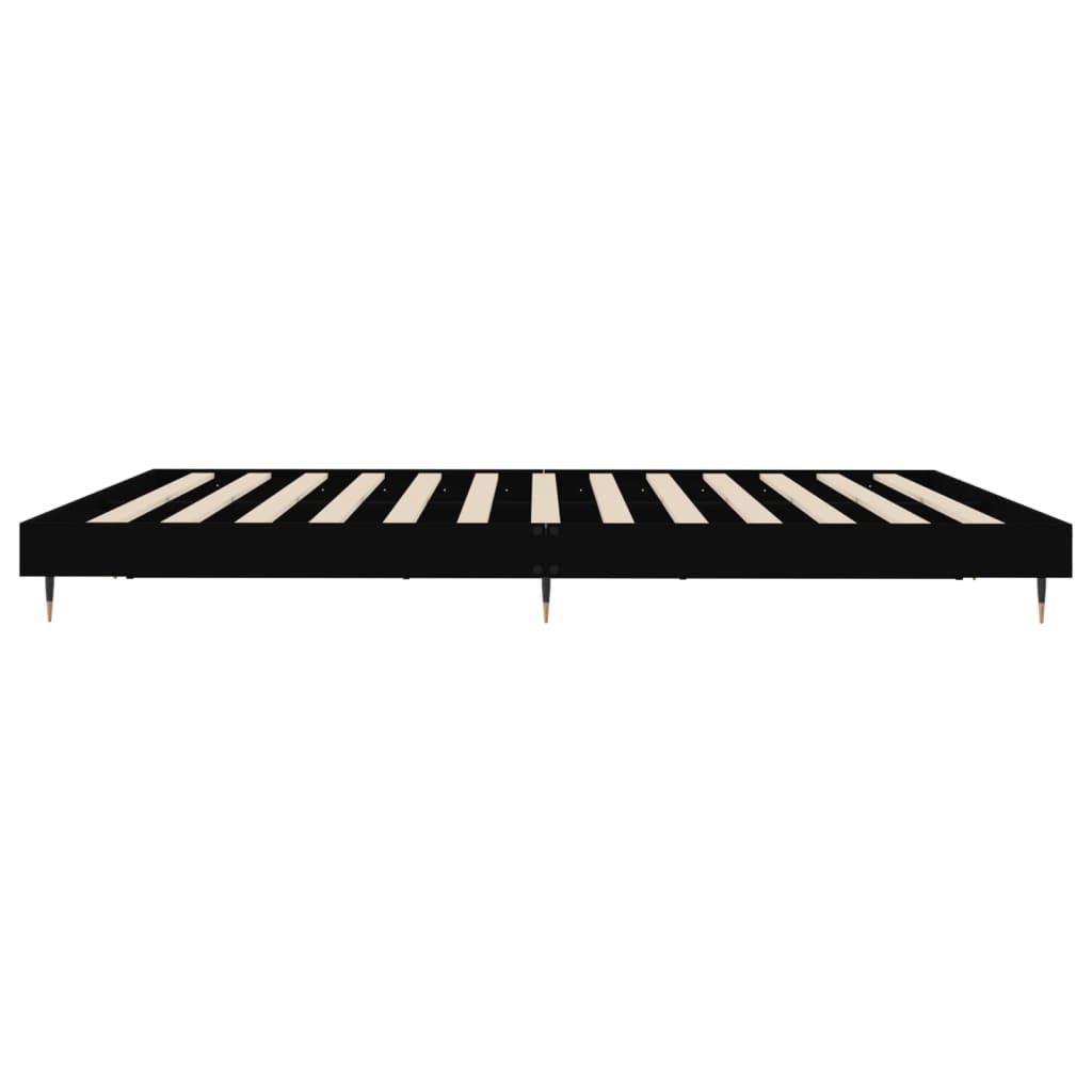 Cadru de pat, negru, 120x200 cm, lemn prelucrat - Lando