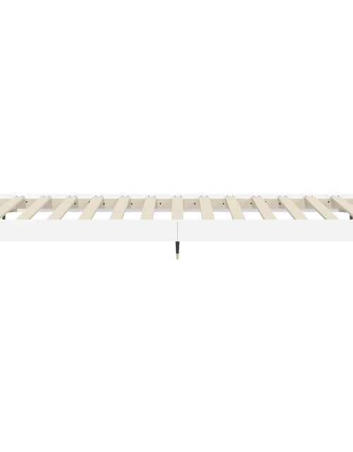 Încărcați imaginea în vizualizatorul Galerie, Cadru de pat, alb extralucios, 90x200 cm, lemn prelucrat - Lando
