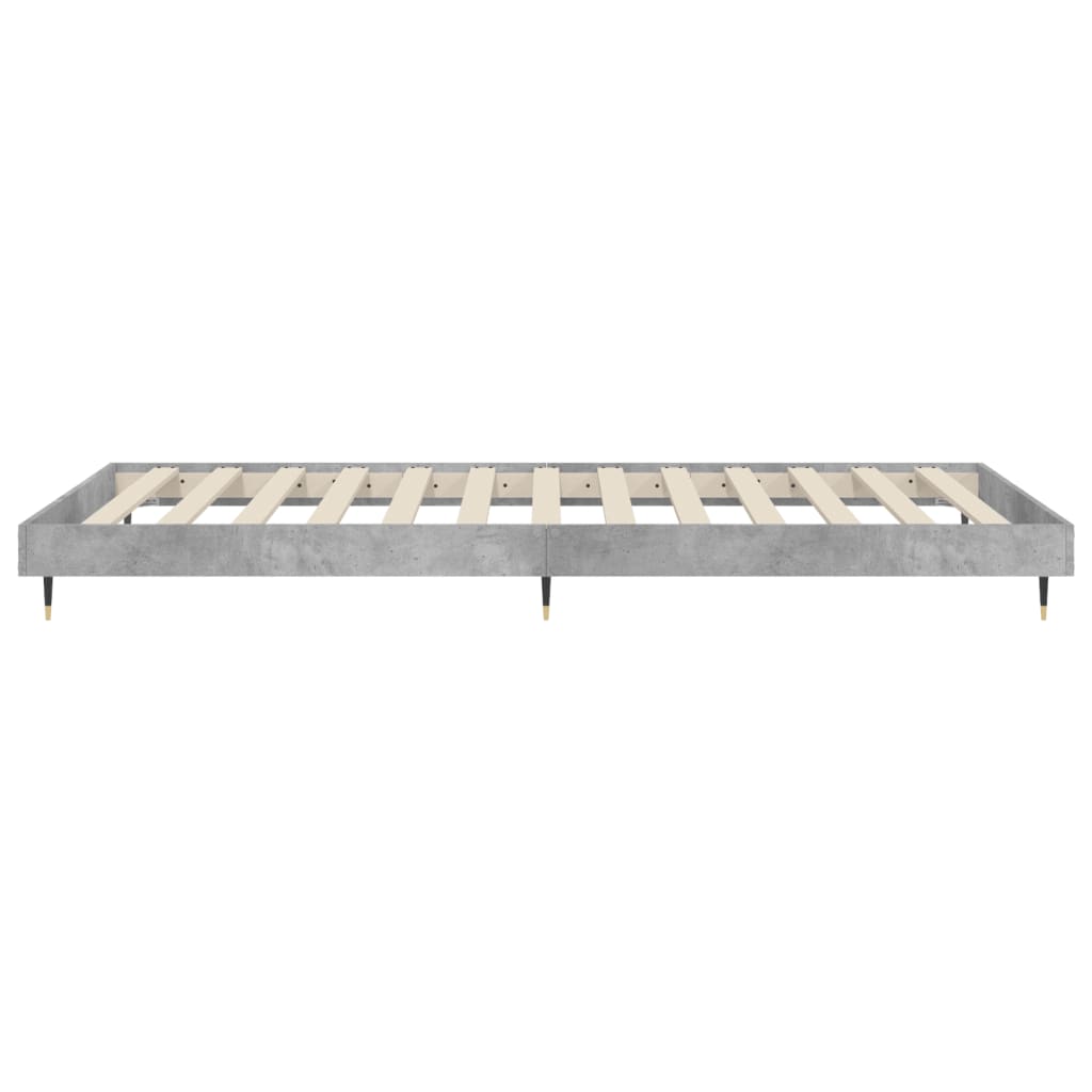 Cadru de pat, gri beton, 90x200 cm, lemn prelucrat - Lando
