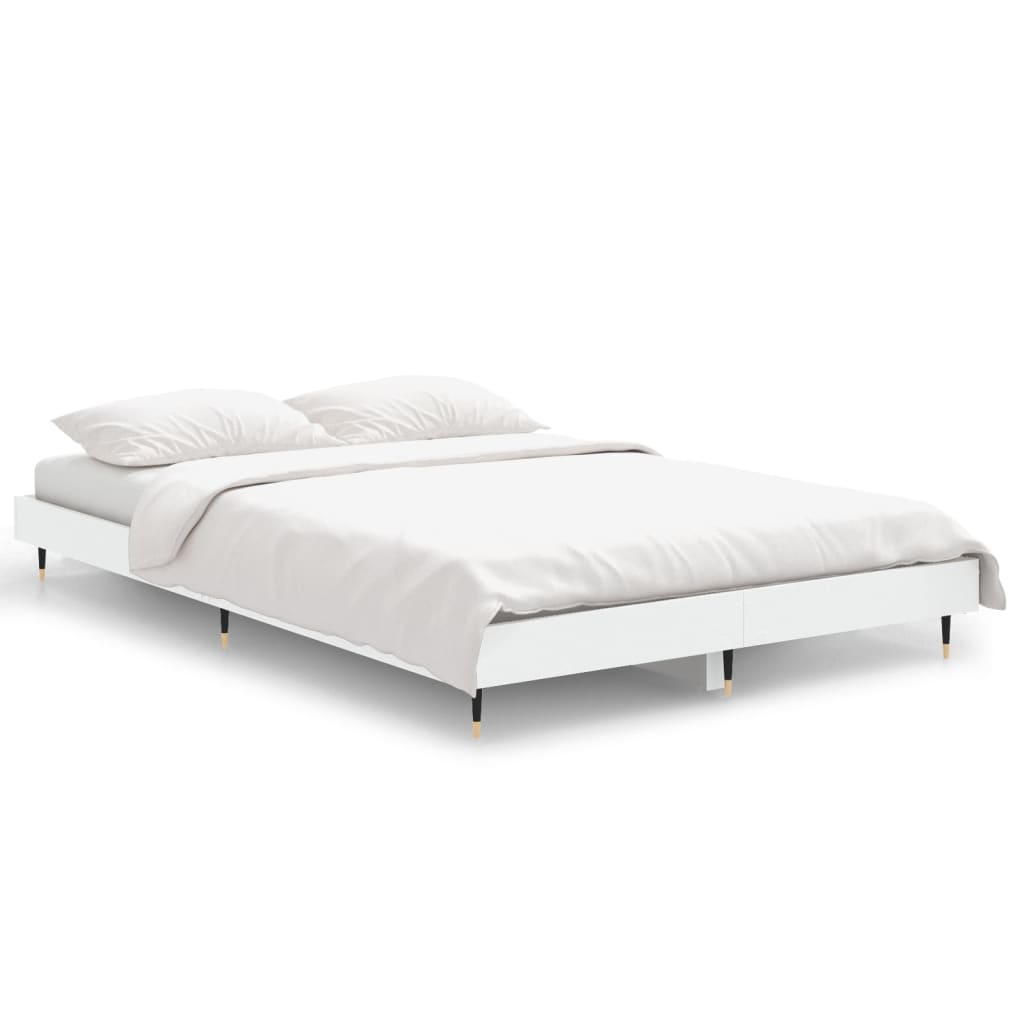 Cadru de pat, alb, 120x190 cm, lemn prelucrat - Lando