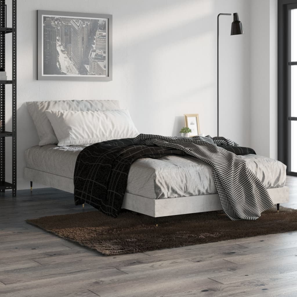 Cadru de pat, gri beton, 90x190 cm, lemn prelucrat - Lando