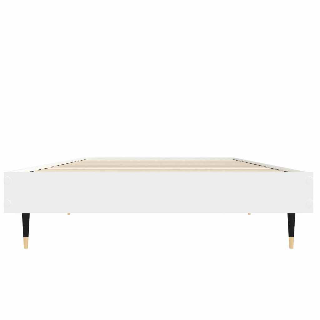 Cadru de pat, alb, 75x190 cm, lemn prelucrat - Lando