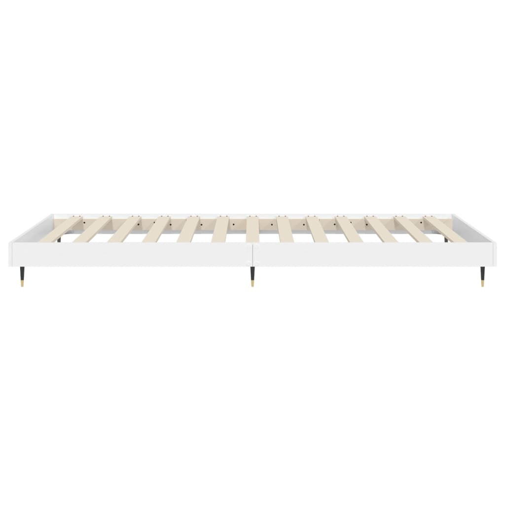 Cadru de pat, alb, 75x190 cm, lemn prelucrat - Lando