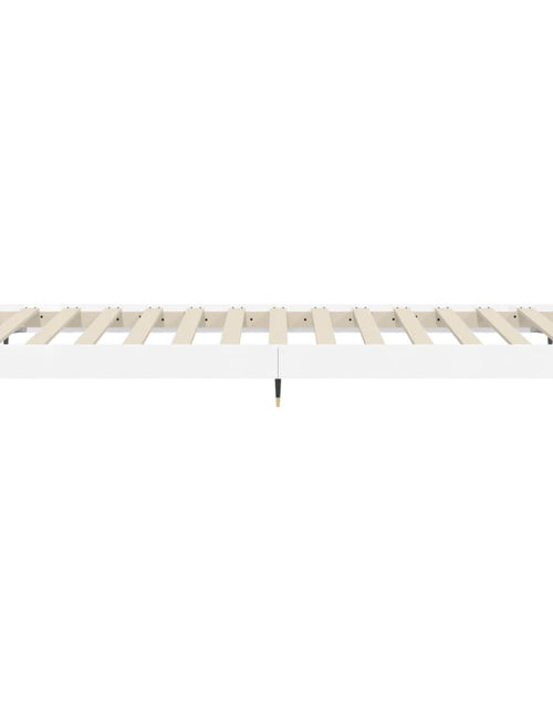 Încărcați imaginea în vizualizatorul Galerie, Cadru de pat, alb extralucios, 75x190 cm, lemn prelucrat - Lando
