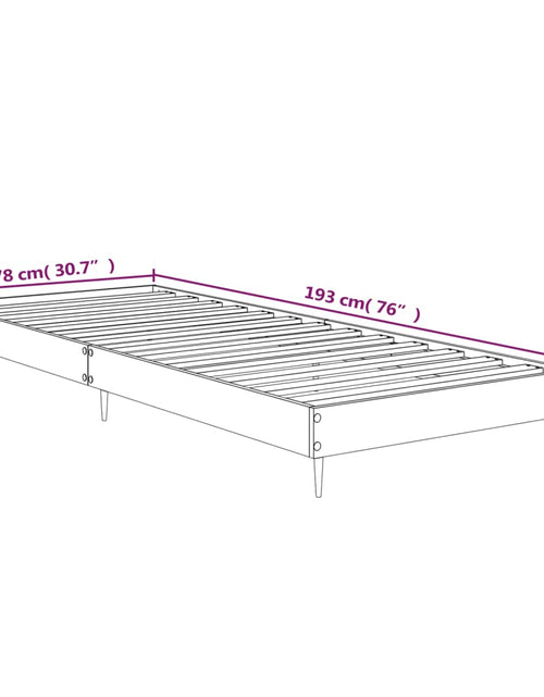 Загрузите изображение в средство просмотра галереи, Cadru de pat, stejar fumuriu, 75x190 cm, lemn prelucrat - Lando
