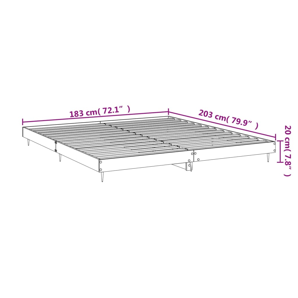 Cadru de pat, stejar sonoma, 180x200 cm, lemn prelucrat - Lando