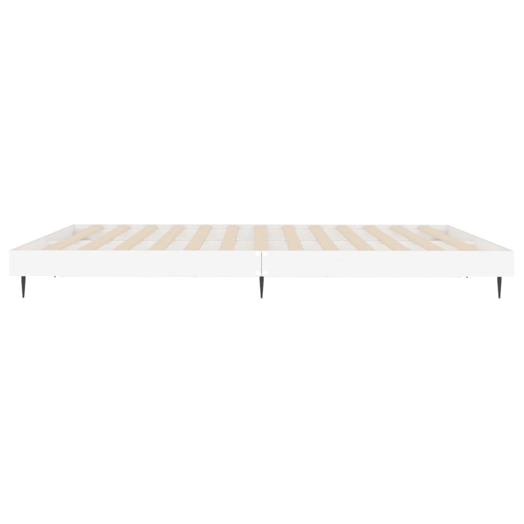 Cadru de pat, alb, 160x200 cm, lemn prelucrat - Lando