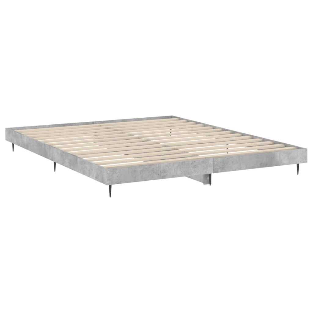 Cadru de pat, gri beton, 160x200 cm, lemn prelucrat - Lando