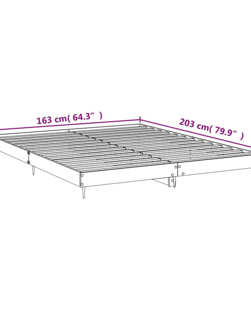 Загрузите изображение в средство просмотра галереи, Cadru de pat, stejar fumuriu, 160x200 cm, lemn prelucrat - Lando

