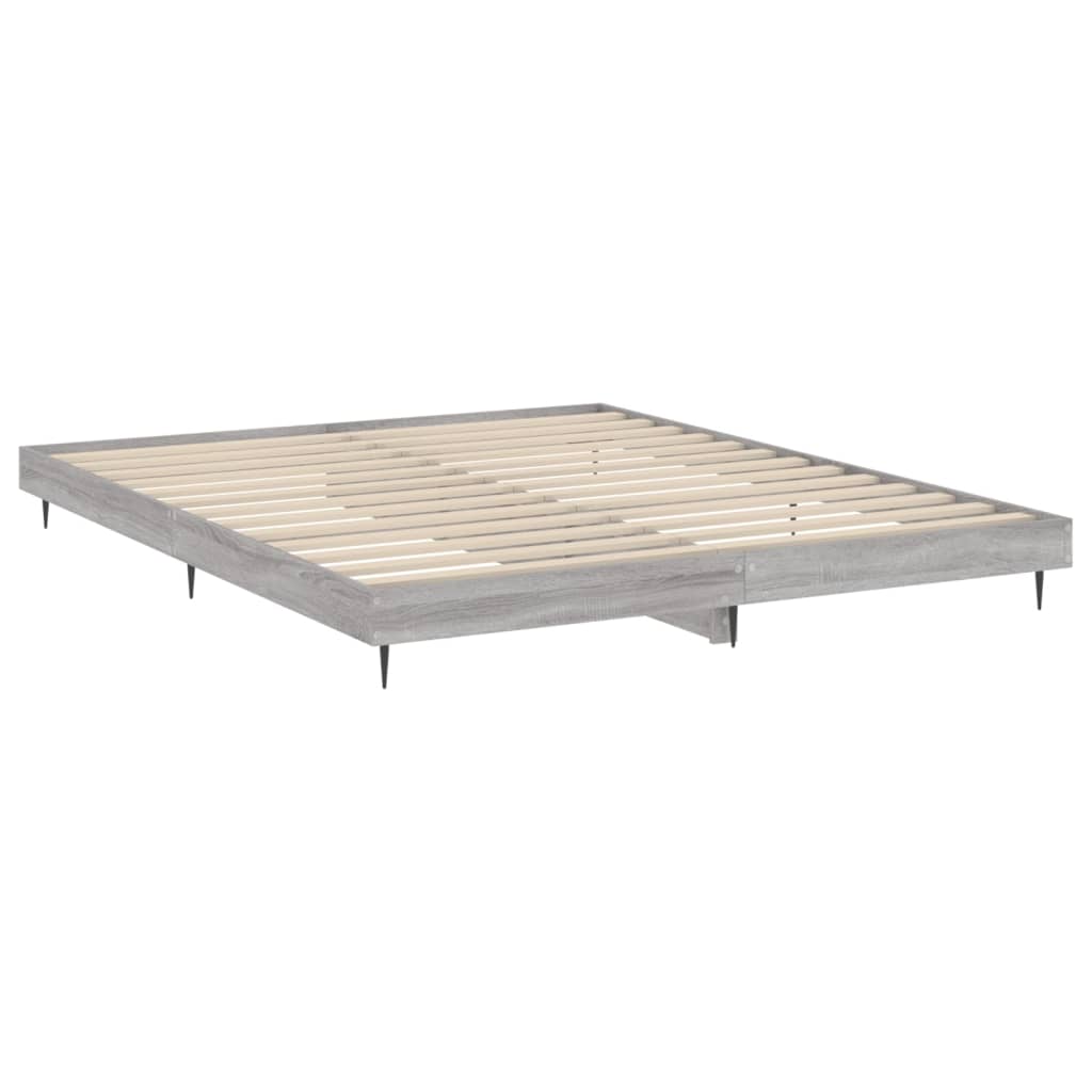 Cadru de pat, gri sonoma, 160x200 cm, lemn prelucrat - Lando