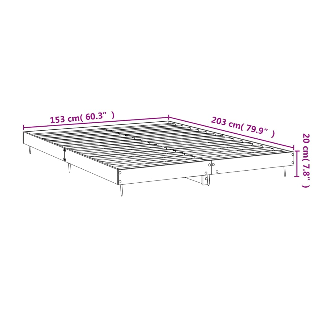 Cadru de pat, alb, 150x200 cm, lemn prelucrat - Lando