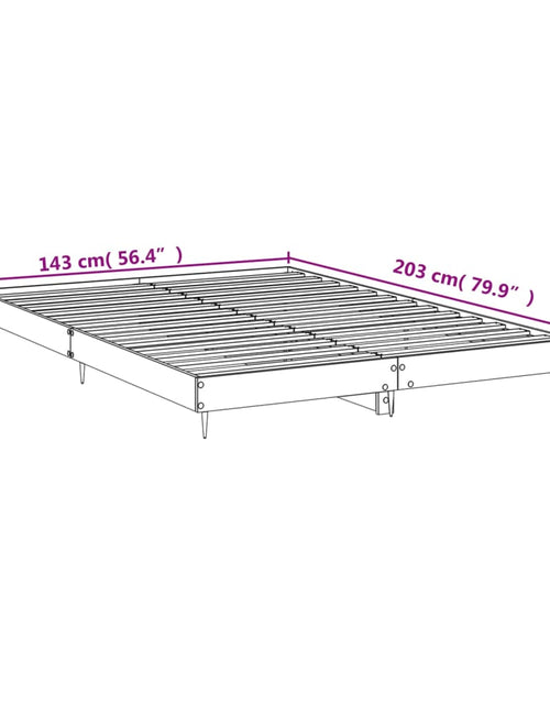 Загрузите изображение в средство просмотра галереи, Cadru de pat, gri beton, 140x200 cm, lemn prelucrat - Lando
