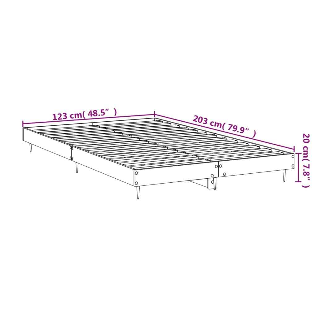 Cadru de pat, alb, 120x200 cm, lemn prelucrat - Lando