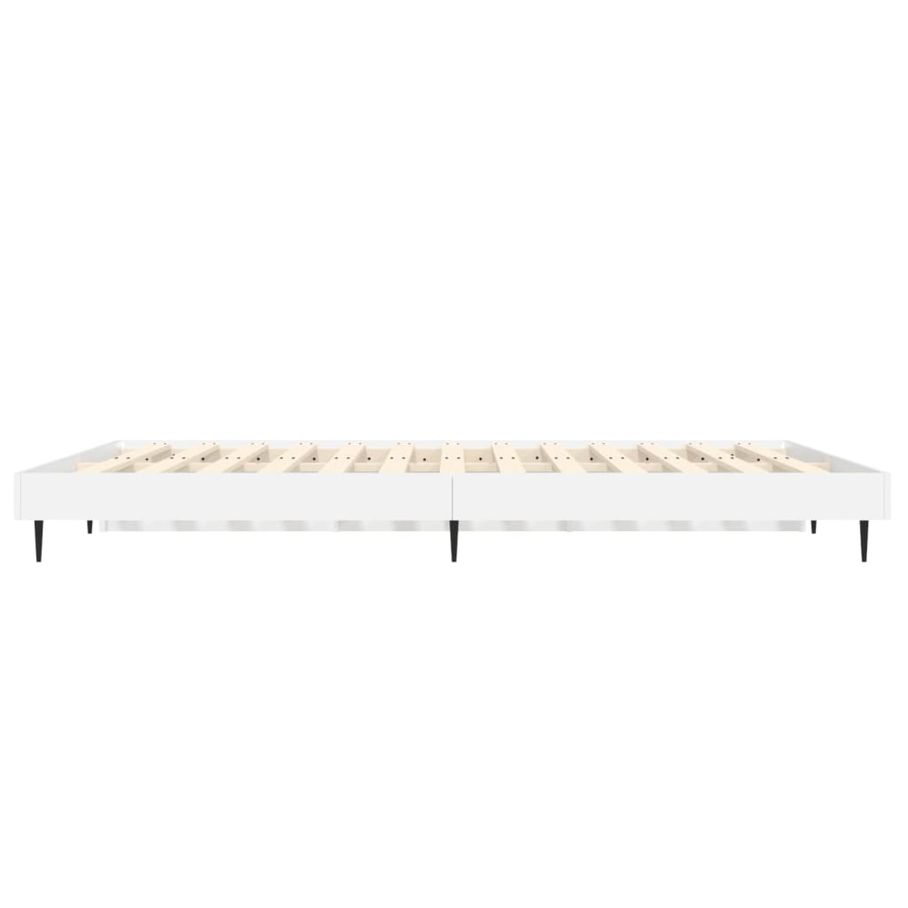 Cadru de pat, alb, 140x190 cm, lemn prelucrat - Lando