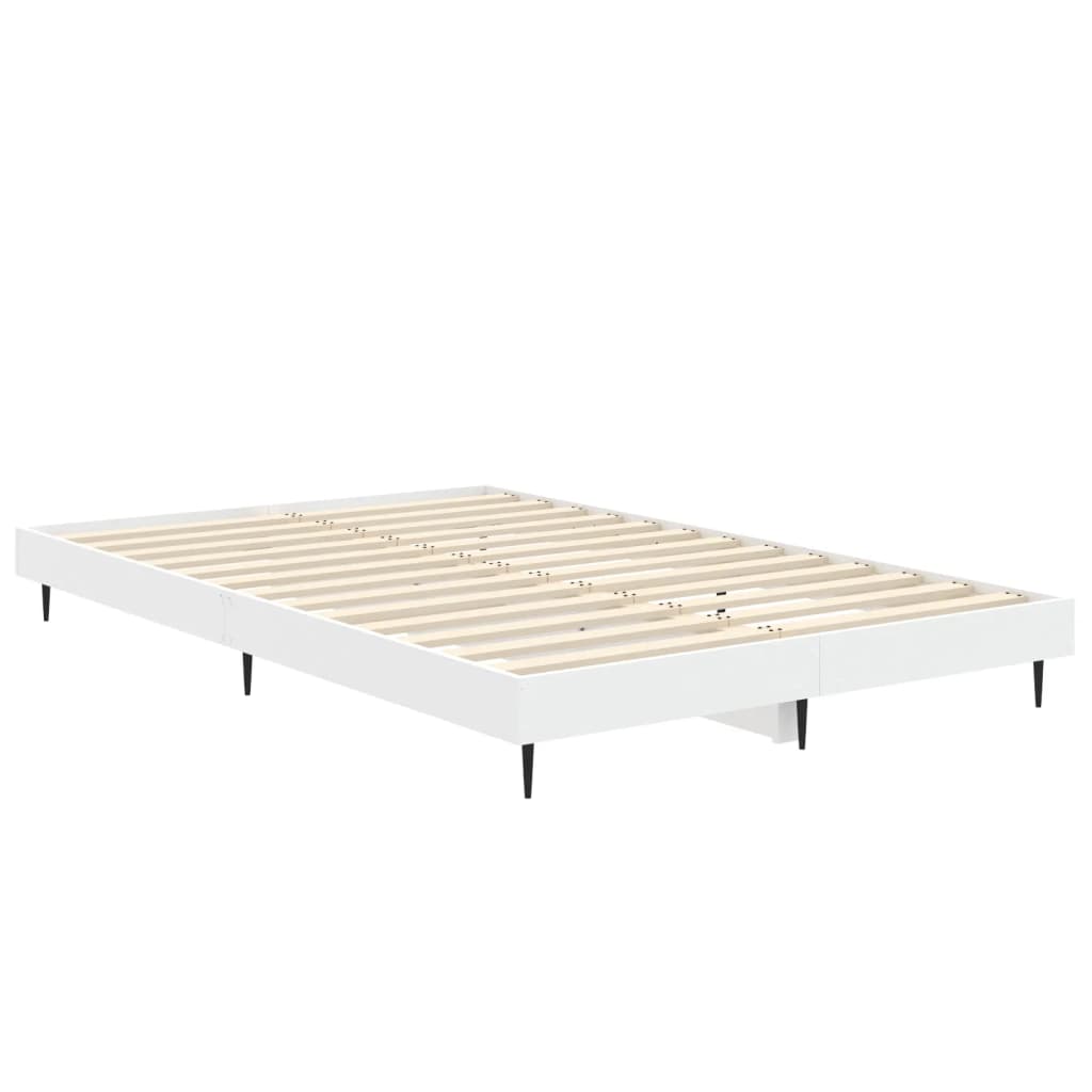 Cadru de pat, alb, 120x190 cm, lemn prelucrat - Lando
