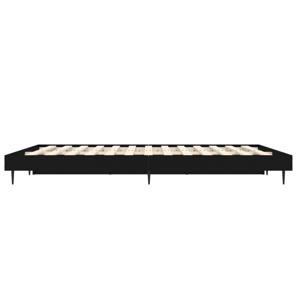 Cadru de pat, negru, 120x190 cm, lemn prelucrat - Lando