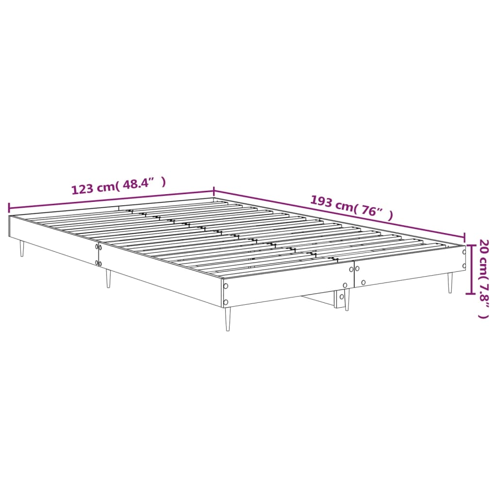 Cadru de pat, stejar sonoma, 120x190 cm, lemn prelucrat - Lando