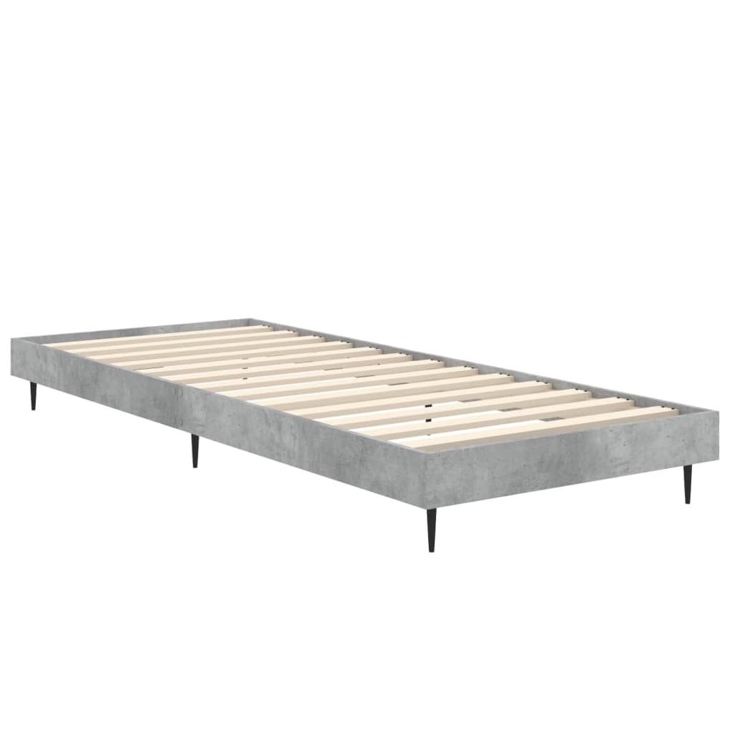 Cadru de pat, gri beton, 75x190 cm, lemn prelucrat - Lando