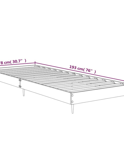 Загрузите изображение в средство просмотра галереи, Cadru de pat, gri sonoma, 75x190 cm, lemn prelucrat - Lando
