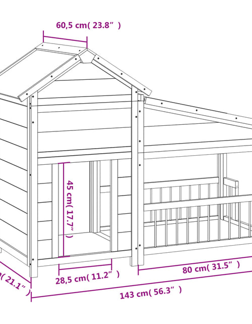 Încărcați imaginea în vizualizatorul Galerie, Cușcă de câine, gri, 143x60,5x109 cm, lemn masiv de pin Lando - Lando
