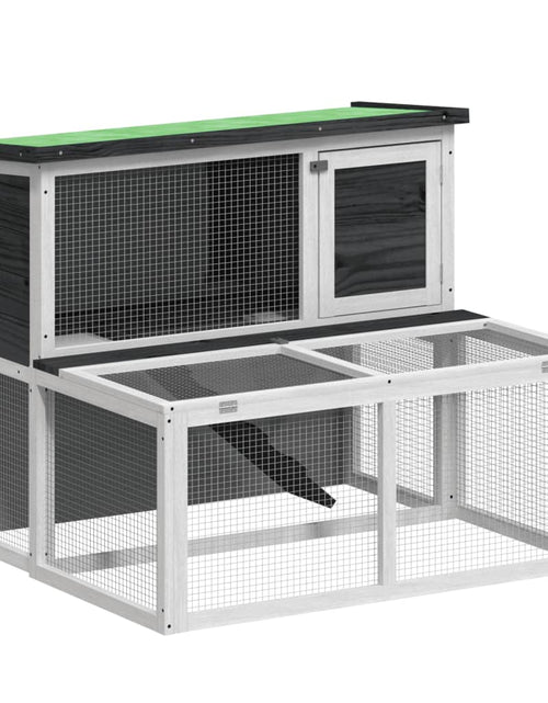 Загрузите изображение в средство просмотра галереи, Cușcă pentru iepuri, gri, 102x90x84,5 cm, lemn masiv de pin Lando - Lando
