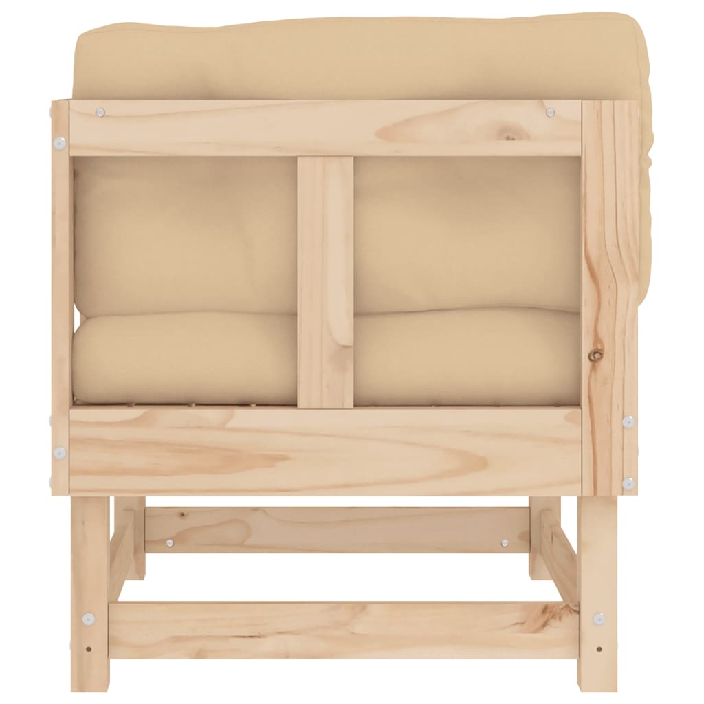 Canapea colțar cu perne, lemn masiv de pin - Lando